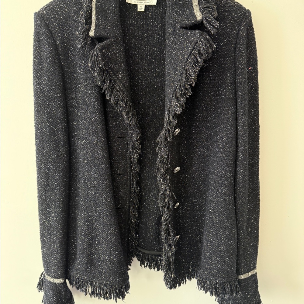 St John Women's Black Fringed Jacket